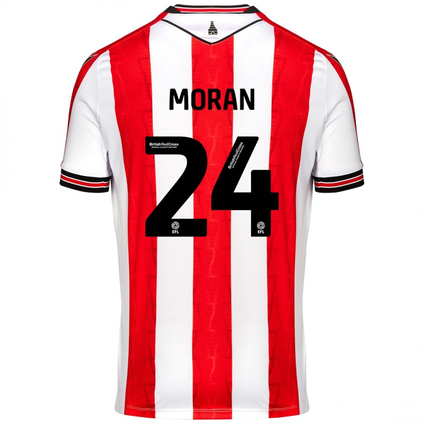 Bambino Maglia Andrew Moran #24 Rosso Bianco Kit Gara Home 2024/25 Maglietta