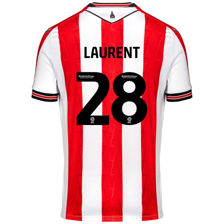 Bambino Maglia Josh Laurent #28 Rosso Bianco Kit Gara Home 2024/25 Maglietta