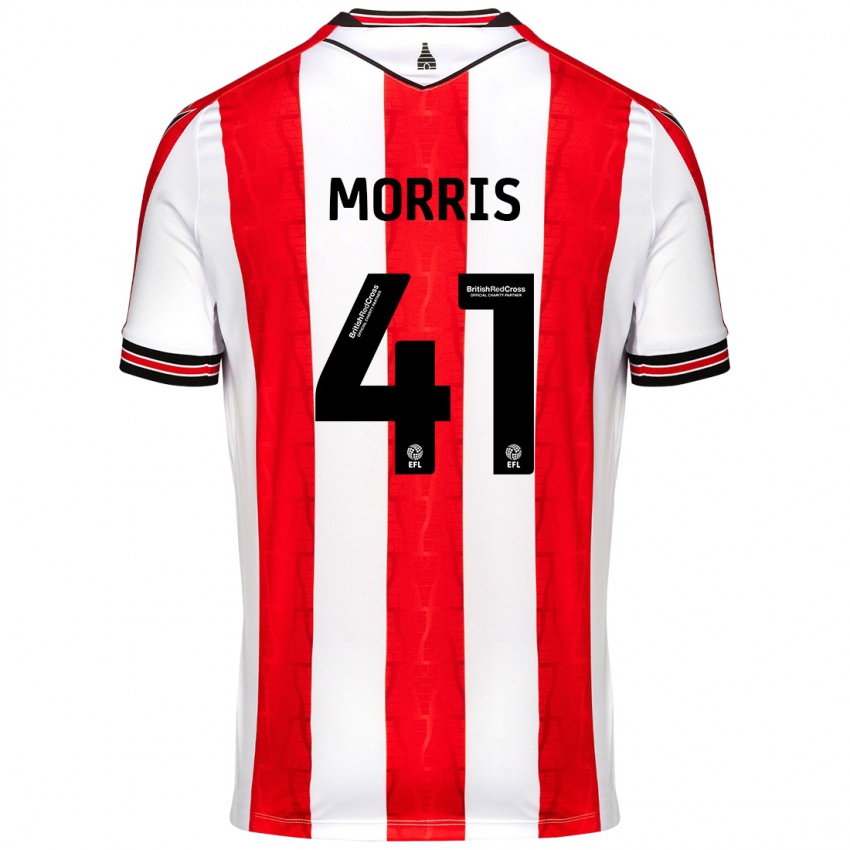 Bambino Maglia Scott Morris #41 Rosso Bianco Kit Gara Home 2024/25 Maglietta