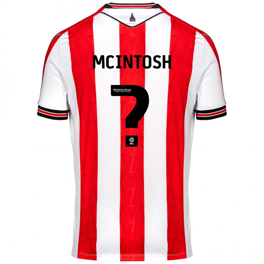 Bambino Maglia Ruben Mcintosh #0 Rosso Bianco Kit Gara Home 2024/25 Maglietta