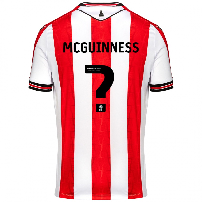 Bambino Maglia Dara Mcguinness #0 Rosso Bianco Kit Gara Home 2024/25 Maglietta