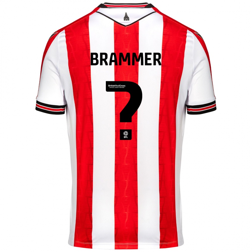 Bambino Maglia Ruben Brammer #0 Rosso Bianco Kit Gara Home 2024/25 Maglietta