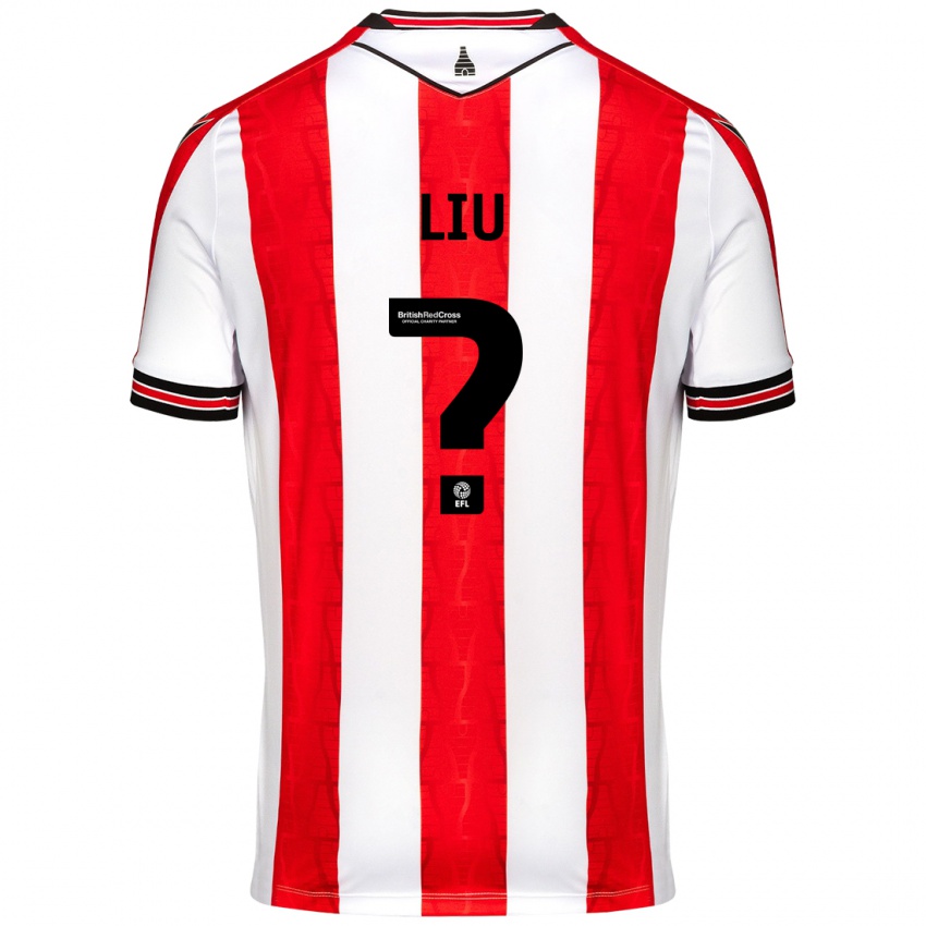 Bambino Maglia Ryan Liu #0 Rosso Bianco Kit Gara Home 2024/25 Maglietta