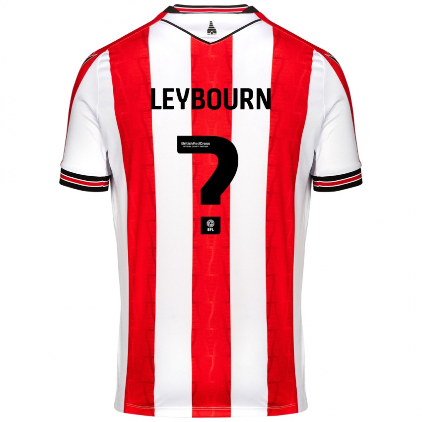 Bambino Maglia Charlie Leybourn #0 Rosso Bianco Kit Gara Home 2024/25 Maglietta