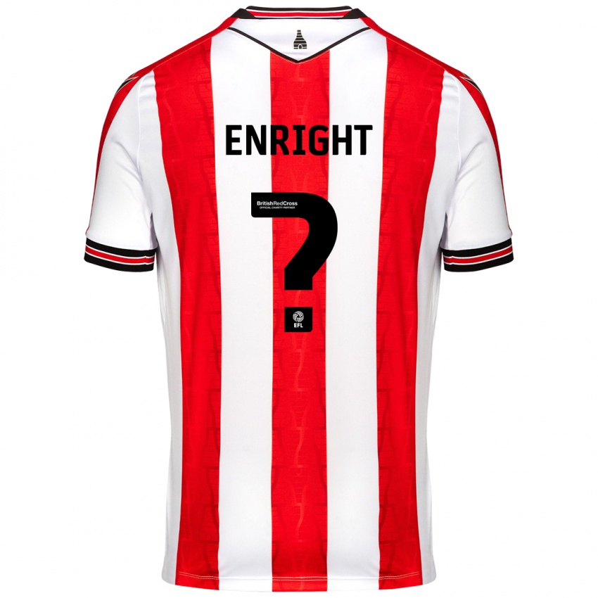 Bambino Maglia Luke Enright #0 Rosso Bianco Kit Gara Home 2024/25 Maglietta