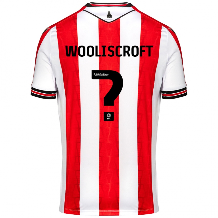 Bambino Maglia Morgan Wooliscroft #0 Rosso Bianco Kit Gara Home 2024/25 Maglietta