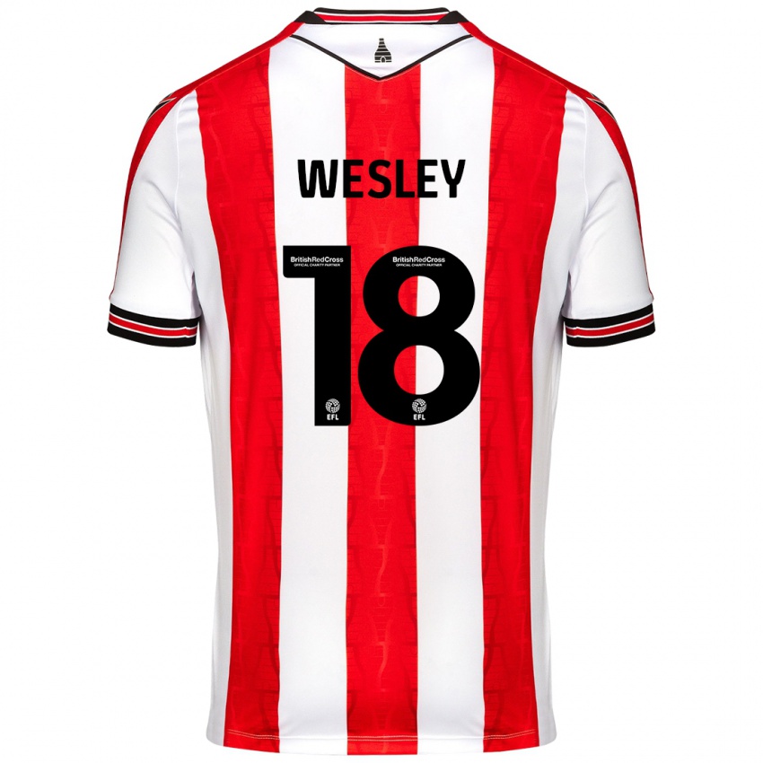 Bambino Maglia Wesley Moraes #18 Rosso Bianco Kit Gara Home 2024/25 Maglietta