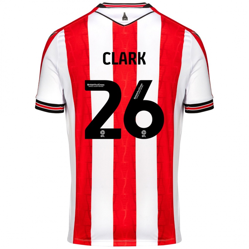 Bambino Maglia Ciaran Clark #26 Rosso Bianco Kit Gara Home 2024/25 Maglietta