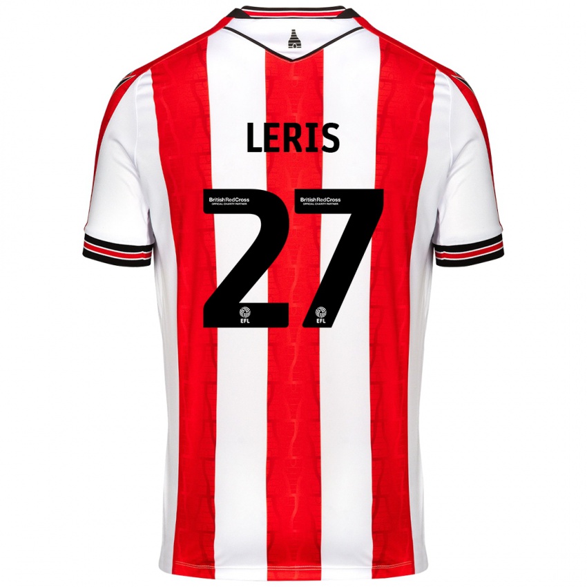 Bambino Maglia Mehdi Léris #27 Rosso Bianco Kit Gara Home 2024/25 Maglietta