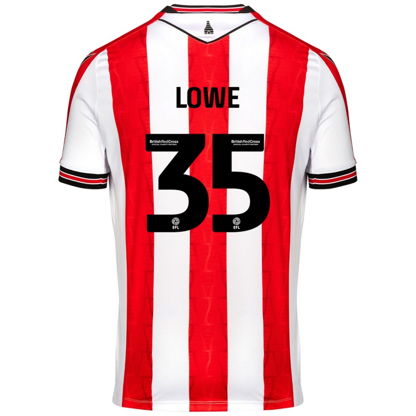 Bambino Maglia Nathan Lowe #35 Rosso Bianco Kit Gara Home 2024/25 Maglietta