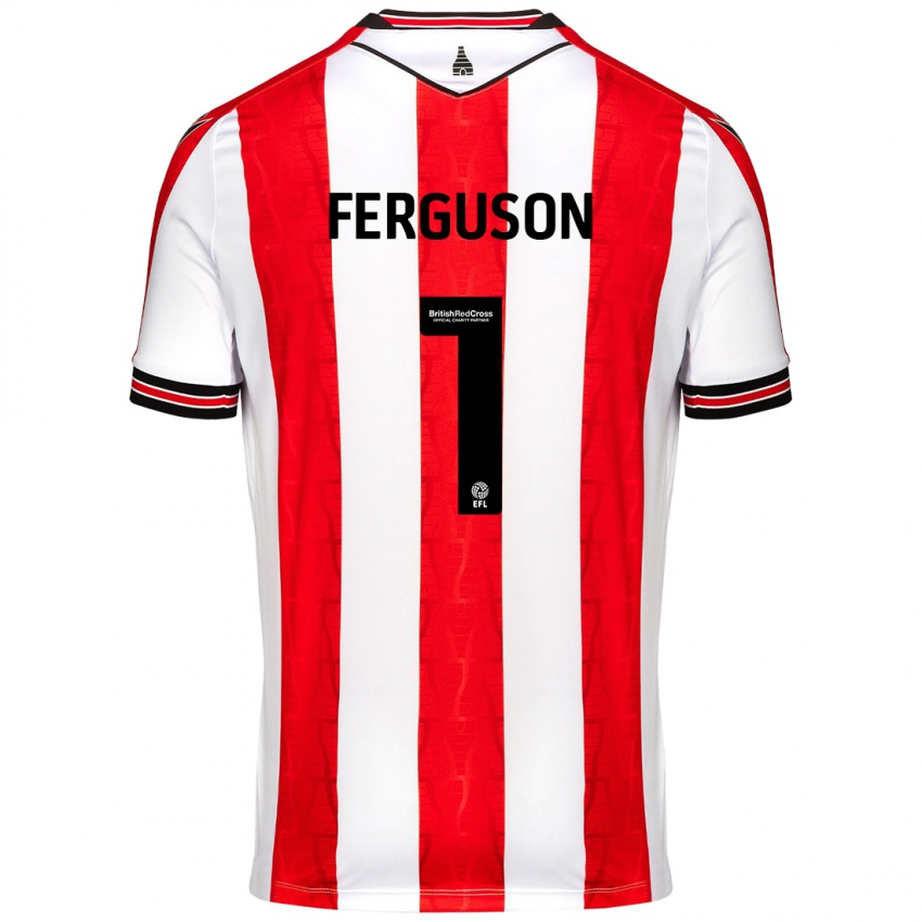 Bambino Maglia Georgie Ferguson #1 Rosso Bianco Kit Gara Home 2024/25 Maglietta