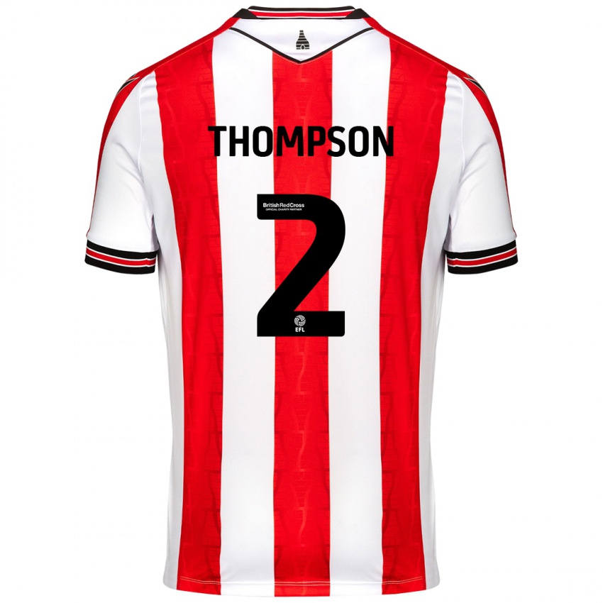 Bambino Maglia Sophie Thompson #2 Rosso Bianco Kit Gara Home 2024/25 Maglietta