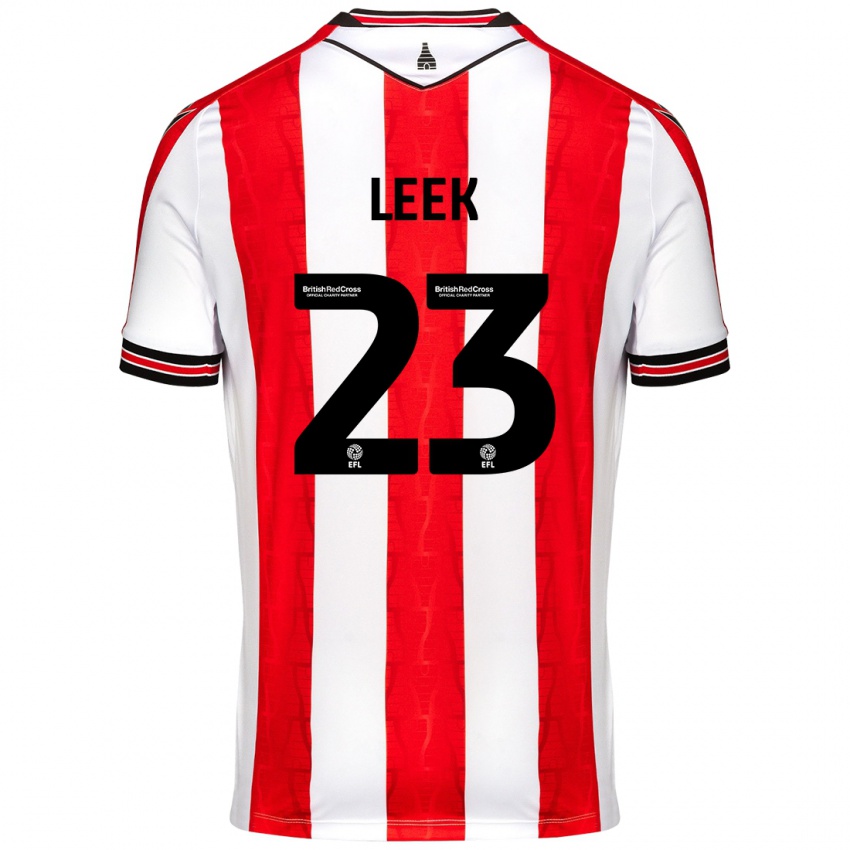 Bambino Maglia Ellie Leek #23 Rosso Bianco Kit Gara Home 2024/25 Maglietta