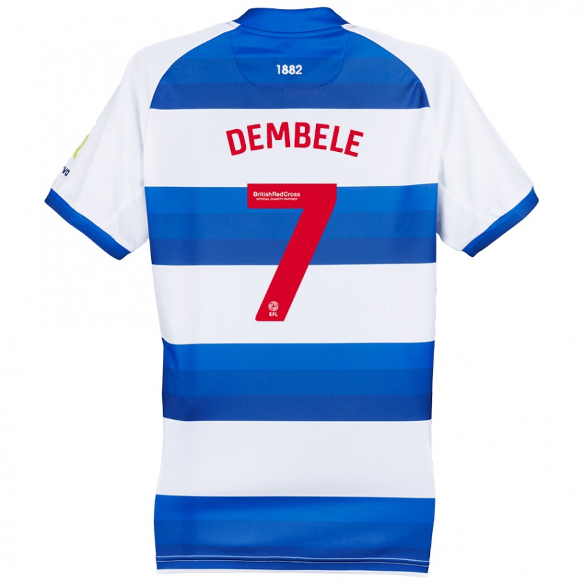 Bambino Maglia Karamoko Dembélé #7 Bianco Blu Kit Gara Home 2024/25 Maglietta