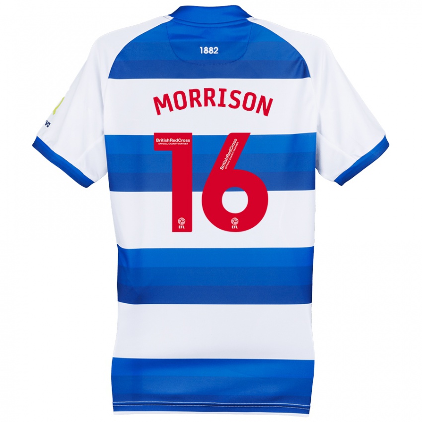 Bambino Maglia Liam Morrison #16 Bianco Blu Kit Gara Home 2024/25 Maglietta