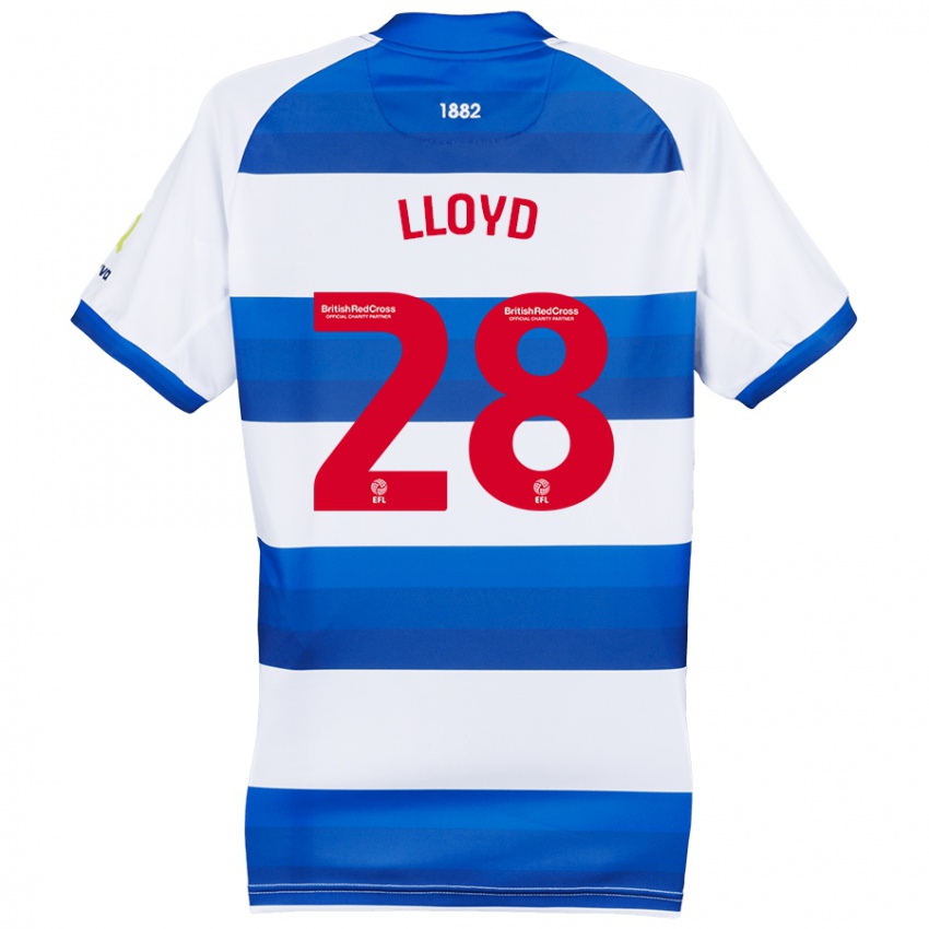 Bambino Maglia Alfie Lloyd #28 Bianco Blu Kit Gara Home 2024/25 Maglietta