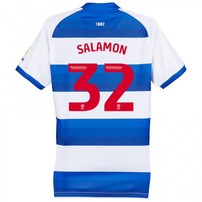 Bambino Maglia Matteo Salamon #32 Bianco Blu Kit Gara Home 2024/25 Maglietta