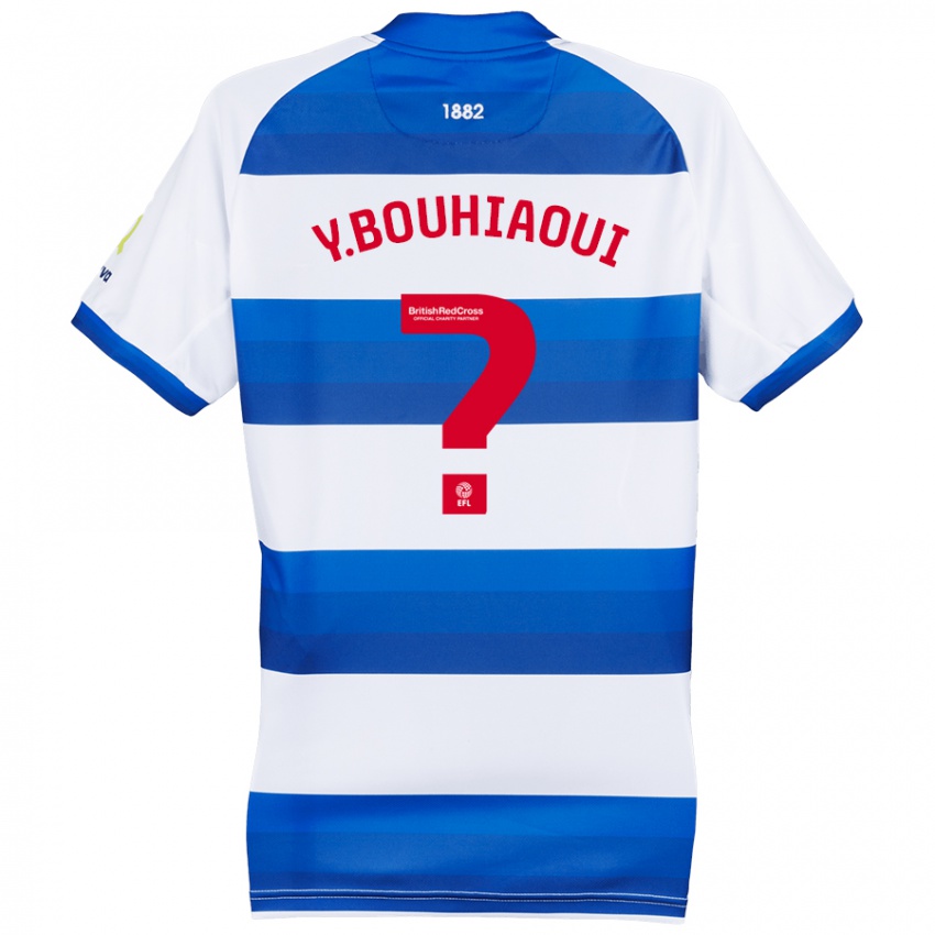 Bambino Maglia Youssef Bouhiaoui #0 Bianco Blu Kit Gara Home 2024/25 Maglietta