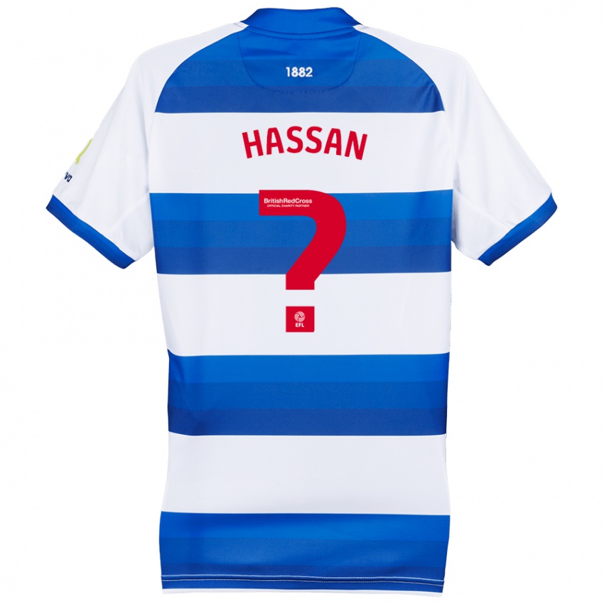 Bambino Maglia Ridwan Hassan #0 Bianco Blu Kit Gara Home 2024/25 Maglietta