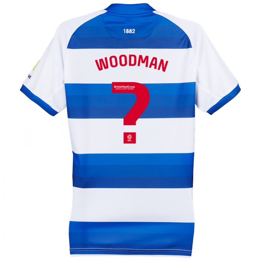 Bambino Maglia Deon Woodman #0 Bianco Blu Kit Gara Home 2024/25 Maglietta