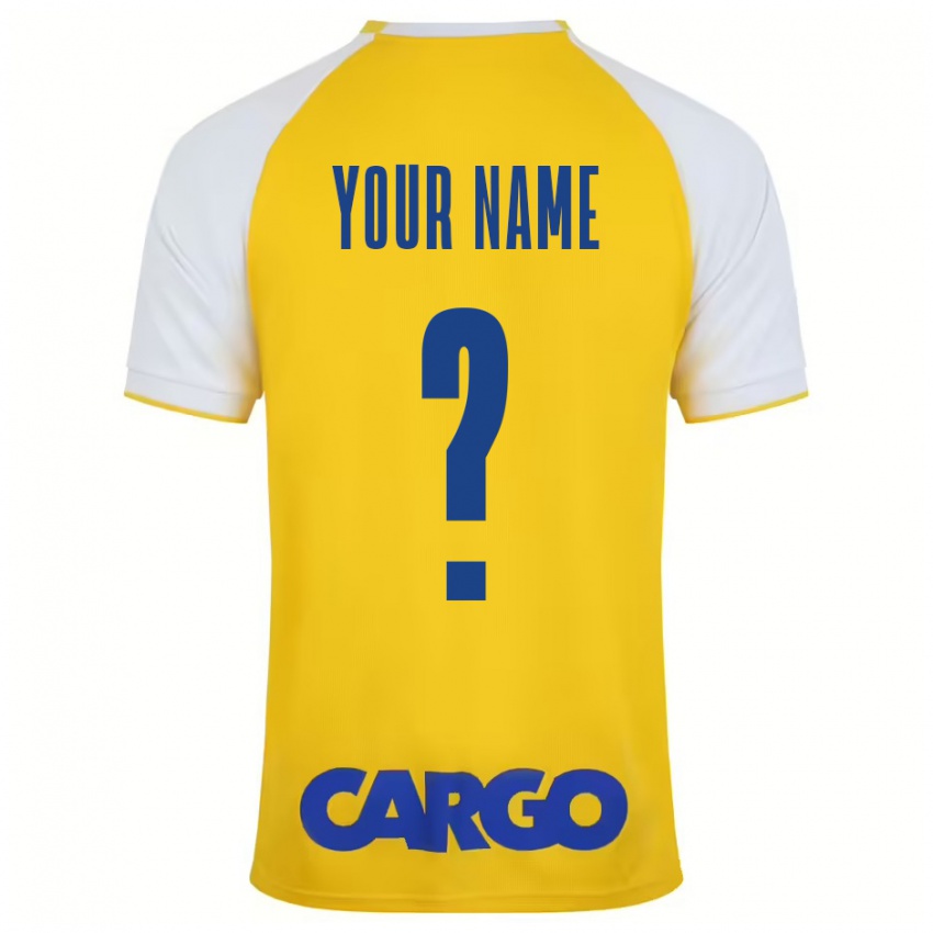 Bambino Maglia Il Tuo Nome #0 Giallo Bianco Kit Gara Home 2024/25 Maglietta