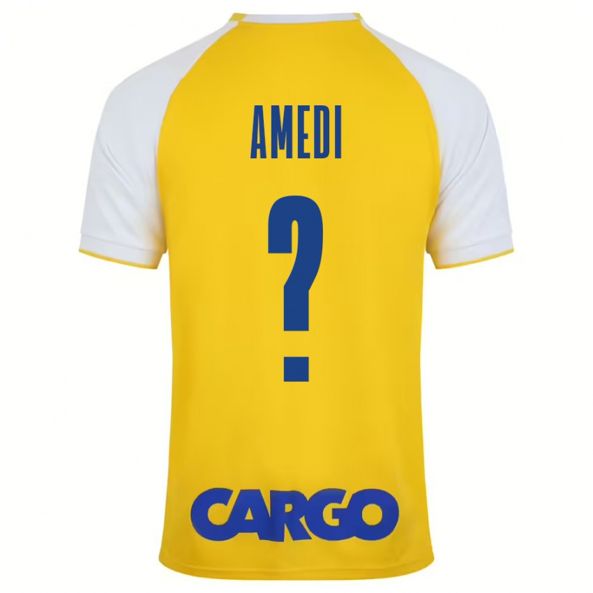 Bambino Maglia Roei Amedi #0 Giallo Bianco Kit Gara Home 2024/25 Maglietta