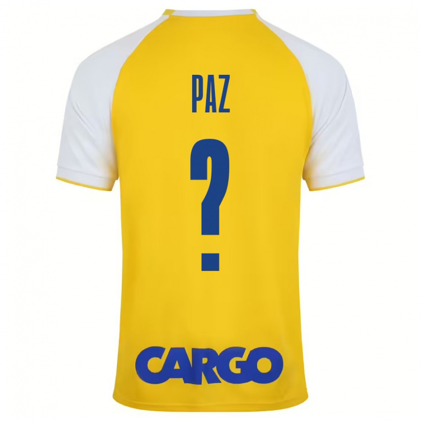 Bambino Maglia Jonathan Paz #0 Giallo Bianco Kit Gara Home 2024/25 Maglietta