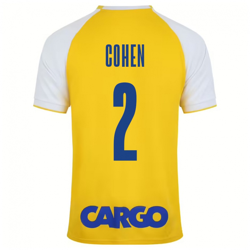 Bambino Maglia Avishay Cohen #2 Giallo Bianco Kit Gara Home 2024/25 Maglietta