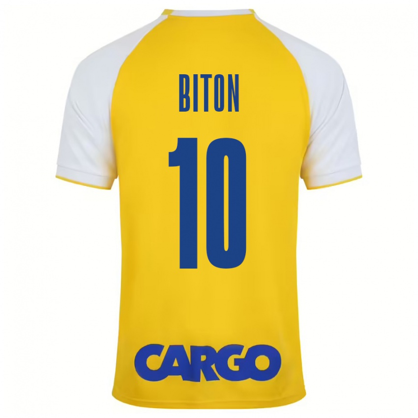 Bambino Maglia Dan Biton #10 Giallo Bianco Kit Gara Home 2024/25 Maglietta