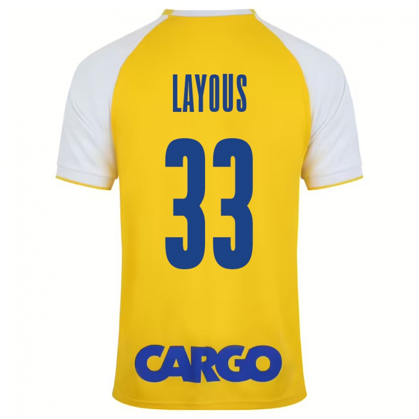 Bambino Maglia Hisham Layous #33 Giallo Bianco Kit Gara Home 2024/25 Maglietta