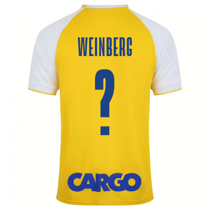 Bambino Maglia Idan Weinberg #0 Giallo Bianco Kit Gara Home 2024/25 Maglietta