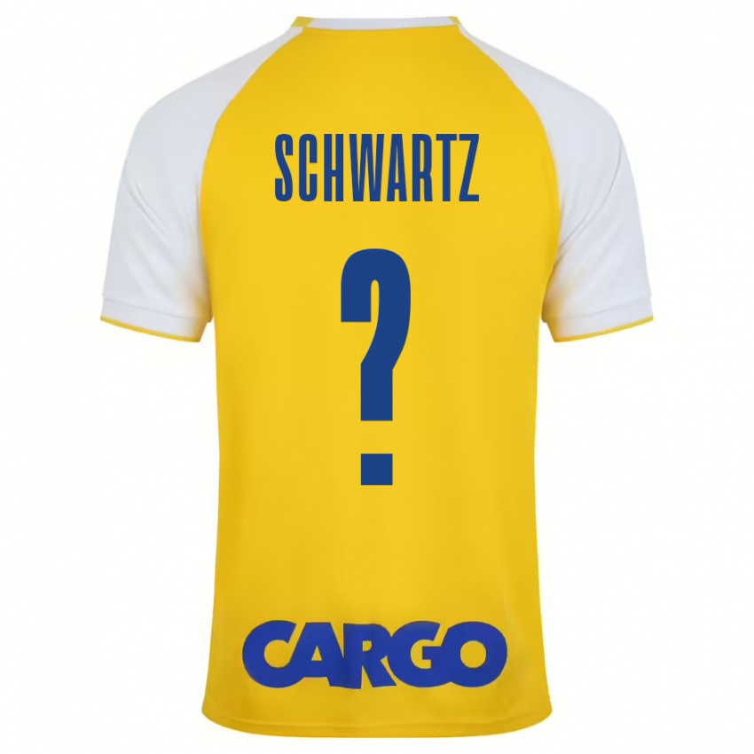 Bambino Maglia Noam Schwartz #0 Giallo Bianco Kit Gara Home 2024/25 Maglietta