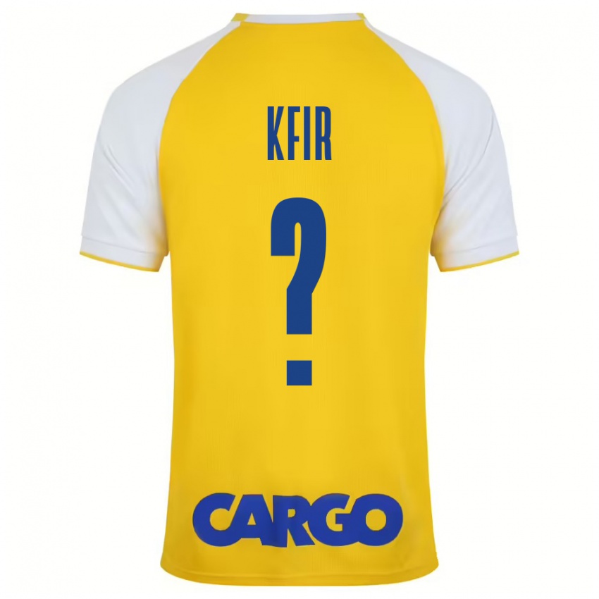 Bambino Maglia Yuval Kfir #0 Giallo Bianco Kit Gara Home 2024/25 Maglietta