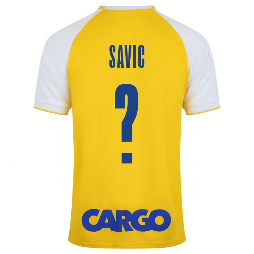 Bambino Maglia Rom Savic #0 Giallo Bianco Kit Gara Home 2024/25 Maglietta