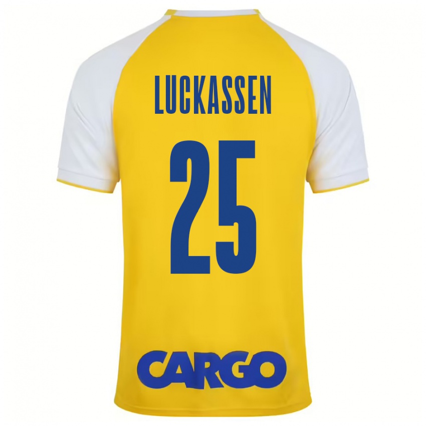 Bambino Maglia Derrick Luckassen #25 Giallo Bianco Kit Gara Home 2024/25 Maglietta