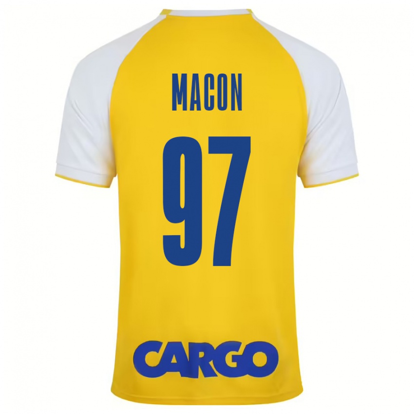 Bambino Maglia Yvann Maçon #97 Giallo Bianco Kit Gara Home 2024/25 Maglietta