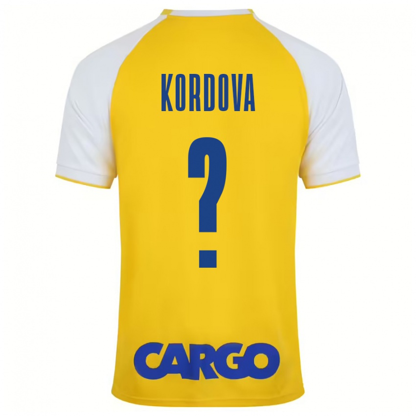 Bambino Maglia Adir Kordova #0 Giallo Bianco Kit Gara Home 2024/25 Maglietta