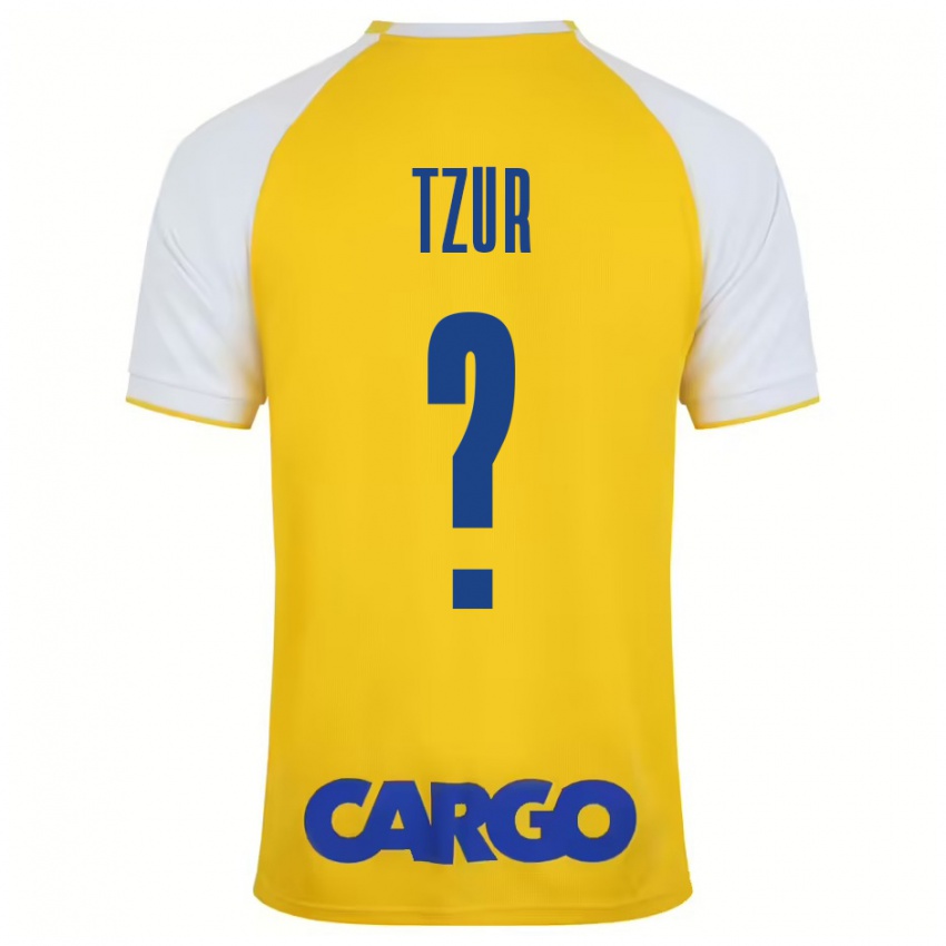 Bambino Maglia Amit Tzur #0 Giallo Bianco Kit Gara Home 2024/25 Maglietta