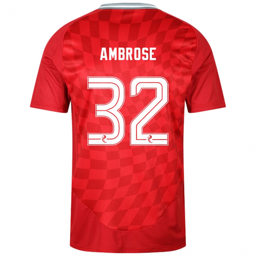 Bambino Maglia Peter Ambrose #32 Rosso Kit Gara Home 2024/25 Maglietta