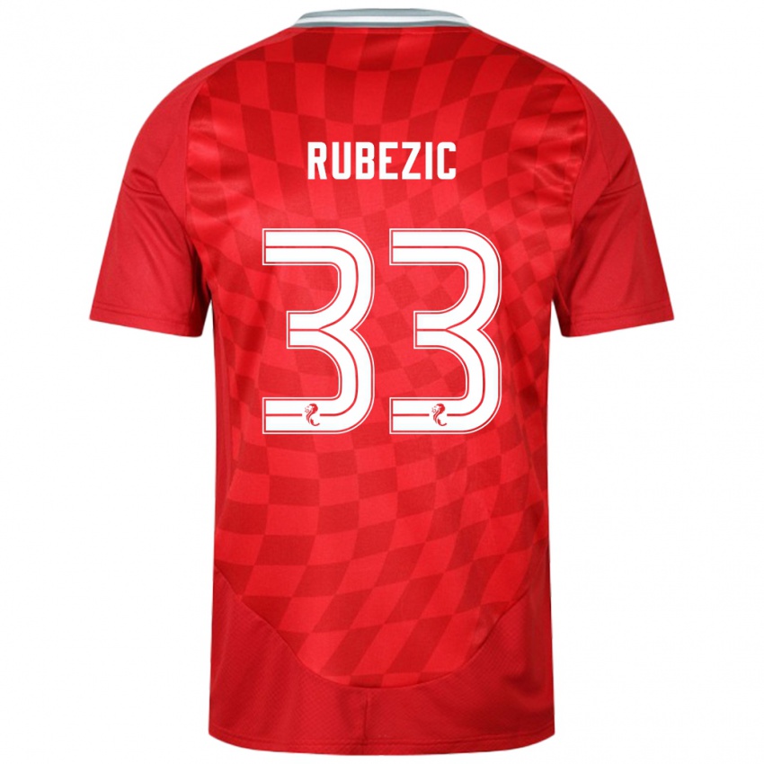 Bambino Maglia Slobodan Rubezic #33 Rosso Kit Gara Home 2024/25 Maglietta