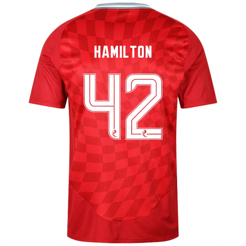 Bambino Maglia Brendan Hamilton #42 Rosso Kit Gara Home 2024/25 Maglietta