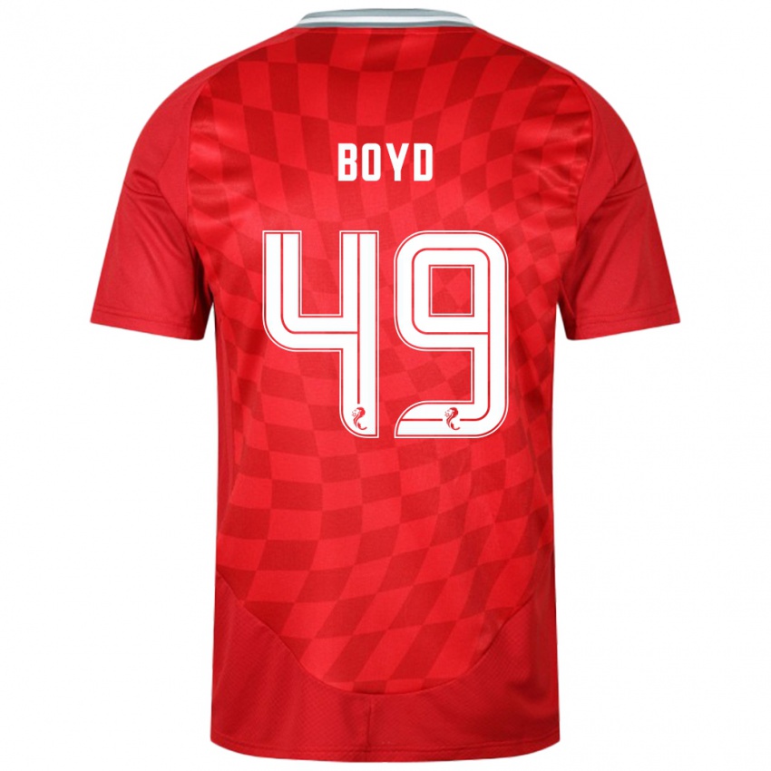 Bambino Maglia Fletcher Boyd #49 Rosso Kit Gara Home 2024/25 Maglietta