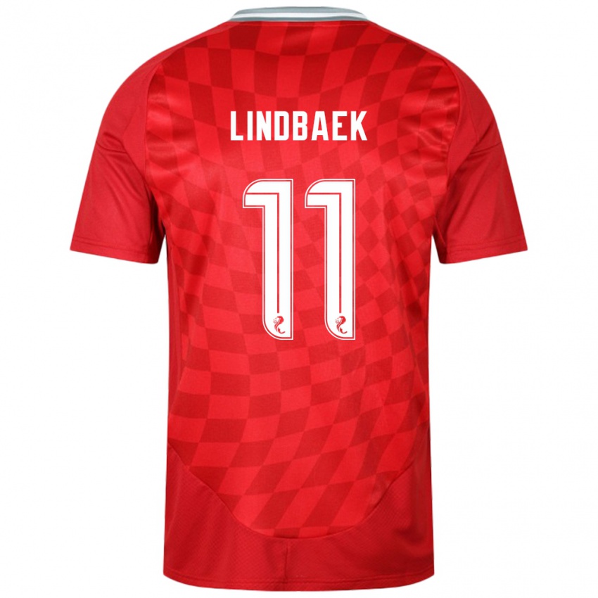 Bambino Maglia Adele Lindbaek #11 Rosso Kit Gara Home 2024/25 Maglietta