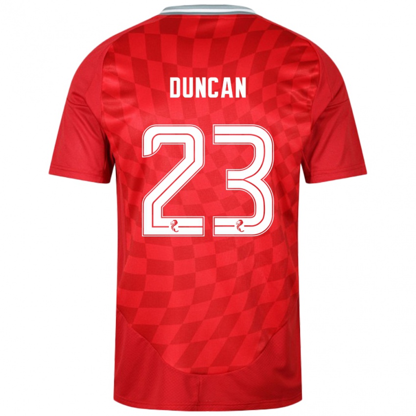 Bambino Maglia Ryan Duncan #23 Rosso Kit Gara Home 2024/25 Maglietta