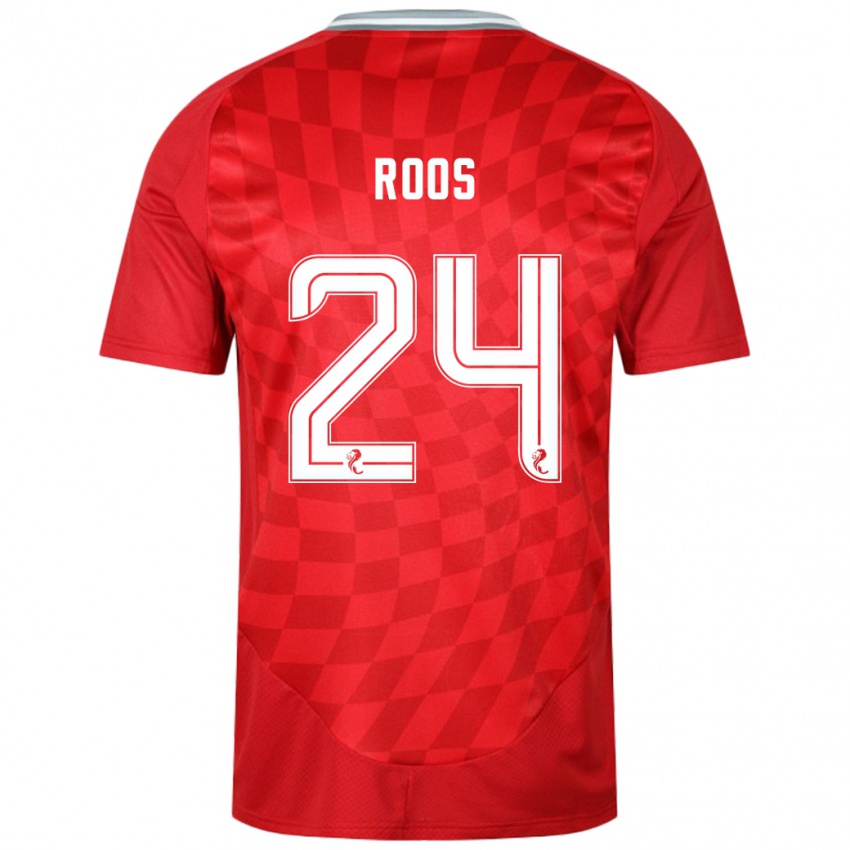 Bambino Maglia Kelle Roos #24 Rosso Kit Gara Home 2024/25 Maglietta