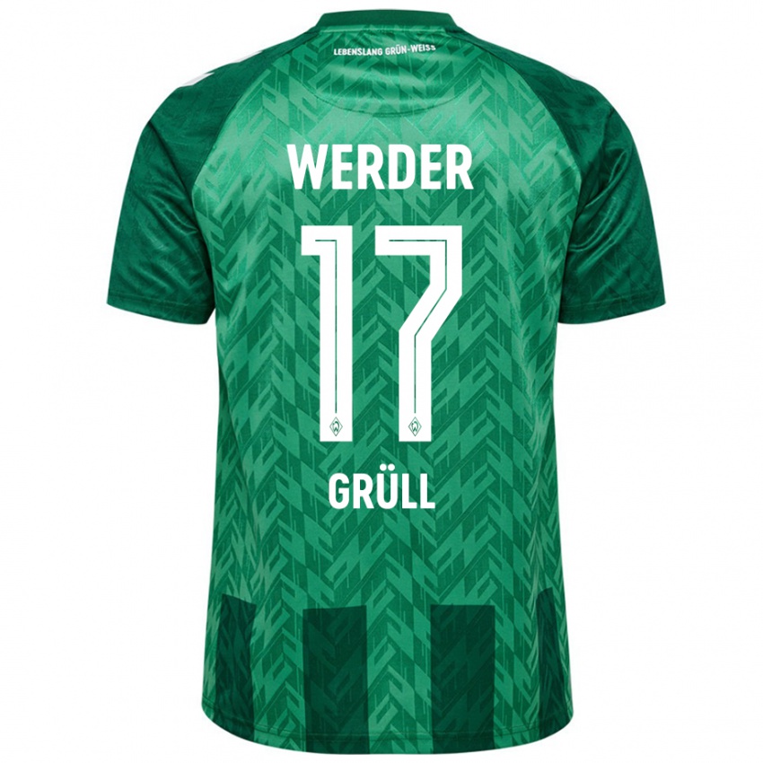 Bambino Maglia Marco Grüll #17 Verde Kit Gara Home 2024/25 Maglietta