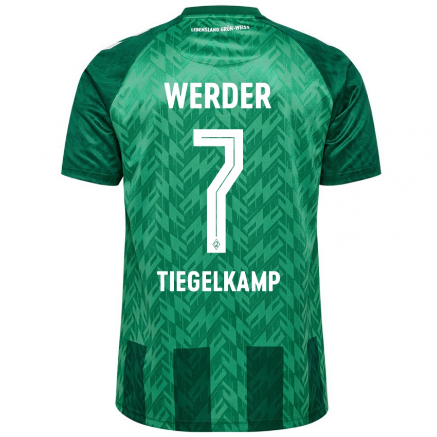 Bambino Maglia Maximilian Tiegelkamp #7 Verde Kit Gara Home 2024/25 Maglietta