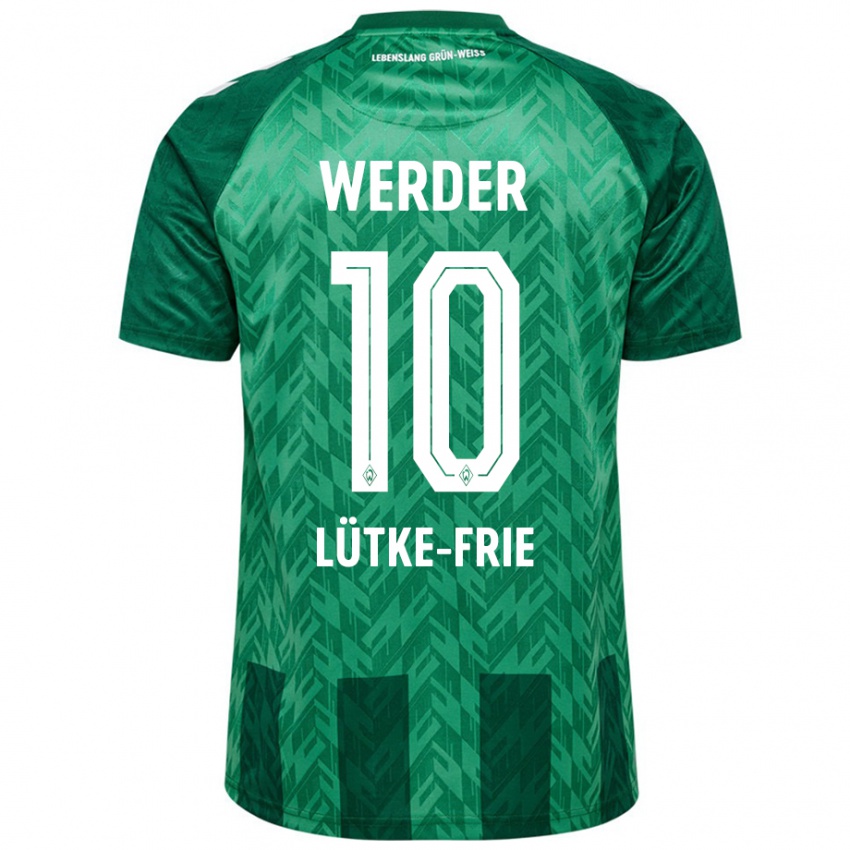 Bambino Maglia Dennis Lütke-Frie #10 Verde Kit Gara Home 2024/25 Maglietta