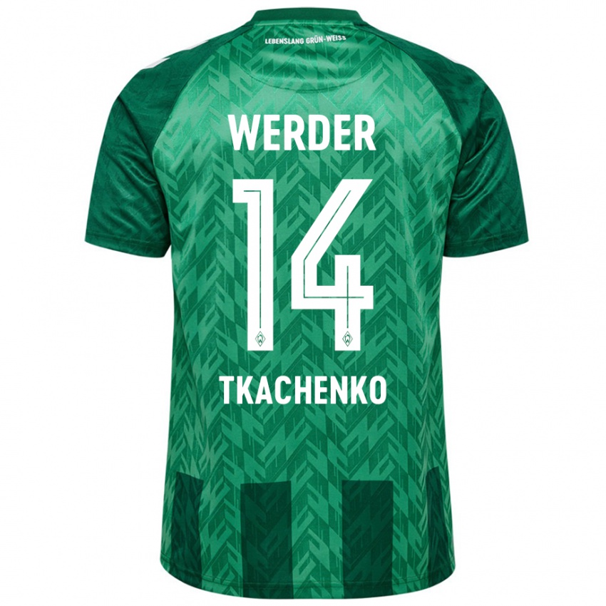 Bambino Maglia Oleksandr Tkachenko #14 Verde Kit Gara Home 2024/25 Maglietta