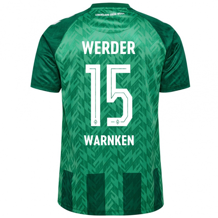 Bambino Maglia Jannes Warnken #15 Verde Kit Gara Home 2024/25 Maglietta